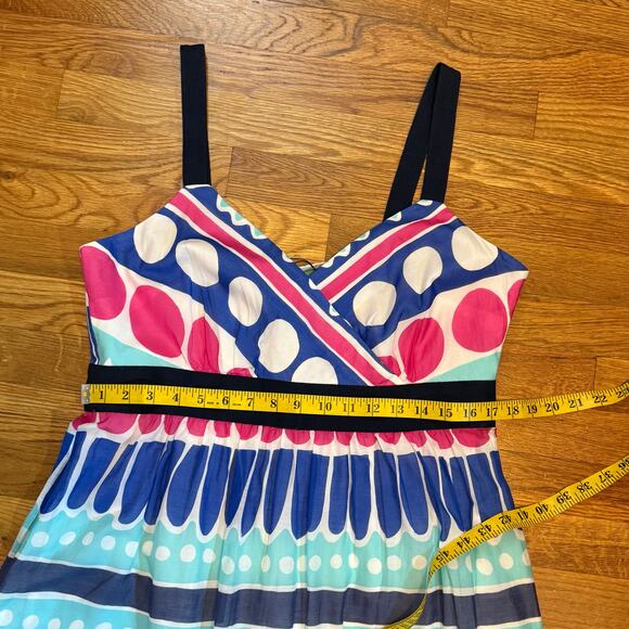 Vineyard Vines Women’s 14 Carolina Stripe Ocean Splash Maxi Dress Silk Polka Dot - Picture 5 of 10